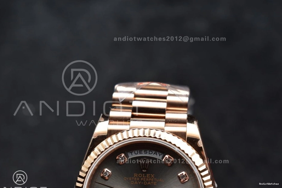 QF Steel 904L Square vr3255 RG Grey Weight) with Original President 671 (Gain Best Diamond 36 on DayDate Edition Dial V5 Bracelet 0223